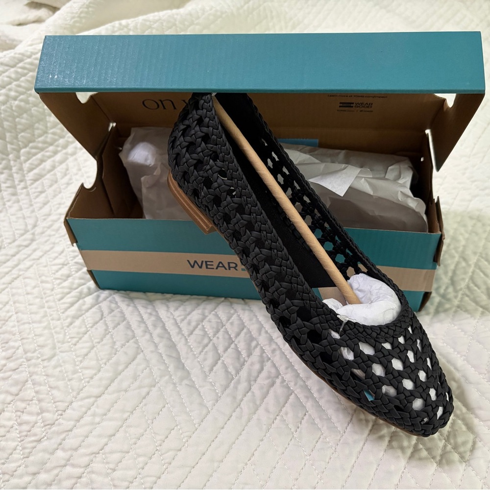 Toms Women's Black Woven Flats